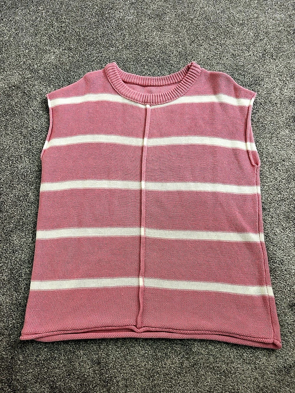 Womens Cap Sleeve Tank Tops Striped Crew Neck Casual Loose Fit